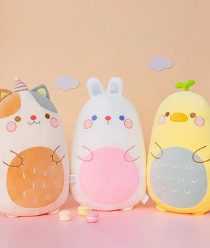 Lusy Store LLC Fat Kawaii Chicken Bear Rabbit Penguin Piggy Dinosaur Plush Pillow Toys Soft Stuffed Animal Chair Cushion Gift Plush
