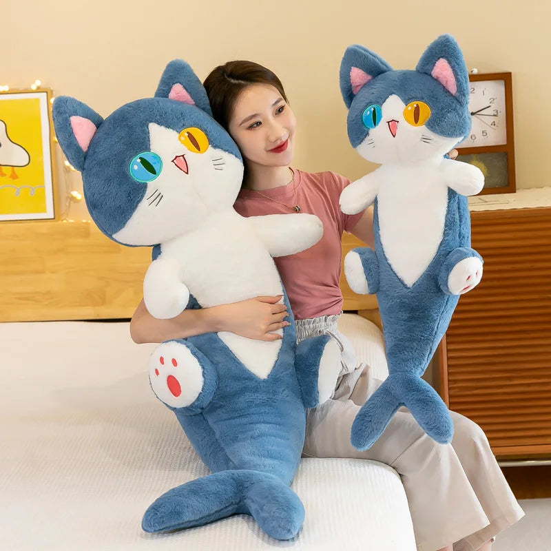Lusy Store LLC Different Eye Shark Shark Cat Doll Pillow Creative Cat Plush Toy Plush