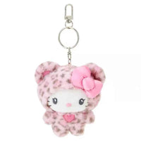 Sanrio Hello Kitty Leopard Print Bear Series Pendant Keychain Cute Cartoon Plush Doll Kitty Cat Pendant Keychain Bag Accessorie 1