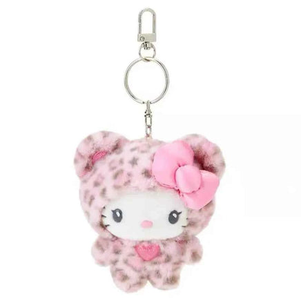 Sanrio Hello Kitty Leopard Print Bear Series Pendant Keychain Cute Cartoon Plush Doll Kitty Cat Pendant Keychain Bag Accessorie 1