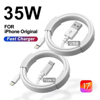 35W PD Original Fast Charging USB Cable for iPhone 14 8 7 Plus 13 12 11 Pro XS Max XR X USB C Rapid Charger Cable 1m 1.5m 2m 3m Lusy Store