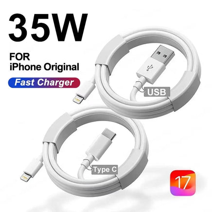 35W PD Original Fast Charging USB Cable for iPhone 14 8 7 Plus 13 12 11 Pro XS Max XR X USB C Rapid Charger Cable 1m 1.5m 2m 3m Lusy Store