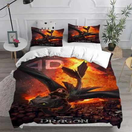 How to Train Your Dragon Bedding Sets Comforter Quilt Bed Cover Duvet Cover Pillow Case 2-3 Pieces Sets Kids Adult Size Lusy Store