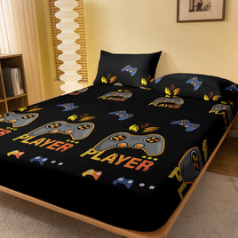 Lusy Store 1 Piece of Giant Player Black Pattern Frosted Bedsheet, Bedroom Printed Bedspread, Bedding (Excluding Pillowcases) 