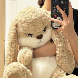 Lusy Store LLC Large Size Angry Rabbit Plush Toy Cute Animal Plushie Doll Kawaii Stuffed Soft Toys Model Room Decor Birthday Gifts Plush