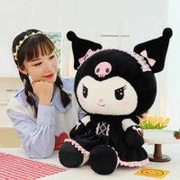 25cm Cartoon Sanrio Dress Kuromi Plush Toys Pillow Kawaii Dark Kuromi Peluch Toy Soft Stuffed Doll Xmas Gift For Girls