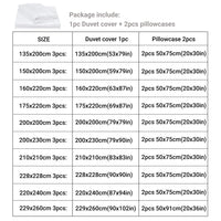 3pcs Duvet Cover Set with Pillow Case Double Comforter Bedding Set Quilt Cover Queen/King Couple or Single Bed Lusy Store