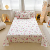 Cartoon Household Goods Anime Figure Bedding Set Hello Kitty Single Bed Sheet without Pillowcase Princess Katie