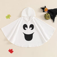 2024-05-31 Lioraitiin 1-6T Kid Halloween Costume Ghost Print Hood Cape Cosplay Clothes Cloak for Baby Boys and Girls