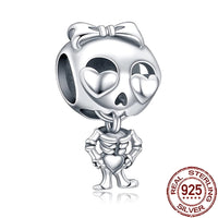 Gothic 2025 Charms 925 Sterling Silver Halloween Nightmare Skull Skeleton Beads Fit Snake Chain Bracelet Necklace DIY Jewelry BMT632