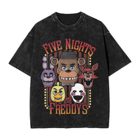 Men Y2K Basic Cotton T-Shirts Summer Bonnie Funny FNAF At Freddys Round Neck Fashion Tee Shirt Custom DIY Oversize Tops 11