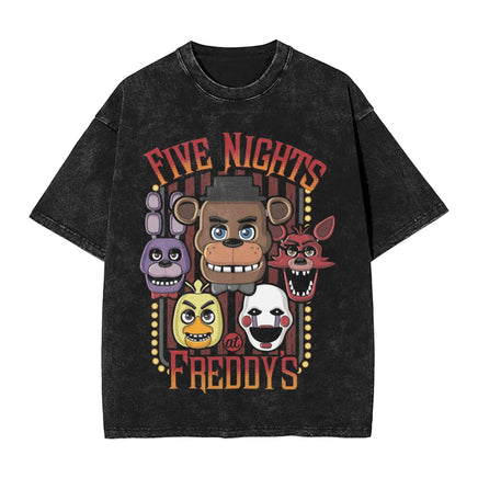 Men Y2K Basic Cotton T-Shirts Summer Bonnie Funny FNAF At Freddys Round Neck Fashion Tee Shirt Custom DIY Oversize Tops 11