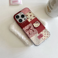 Lusy Store Sanrio Cute Cartoon Coffee Hello Kitty Phone Case For iPhone16 13 14 15 Pro Max Kawaii Acrylic All-Inclusive Soft Case Gift Soft 