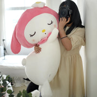 Lusy Store LLC Big Size Kuromi Plush Toy Melody Kuromi Cinnamoroll Stuffed Doll Sofa Cushion Flannel Nap Quilt Xmas Gift Plush