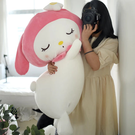 Lusy Store LLC Big Size Kuromi Plush Toy Melody Kuromi Cinnamoroll Stuffed Doll Sofa Cushion Flannel Nap Quilt Xmas Gift Plush