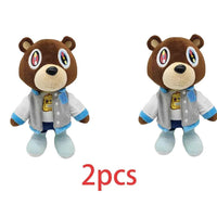 Kawaii Kanye Dropout Bear Teddy Bear Plush Toys Kanye West Graduation Soft Stuffed Home Room Decor Birthday Gift 2pcs