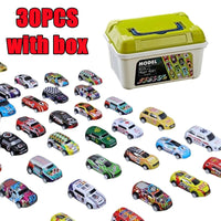 New Mini Alloy Car Model Set with Storage Box for Boys 30pcs with box