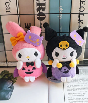 Lusy Store LLC Hello Kitty Halloween Doll Cinnamoroll Kuromi Kawaii Ghost Plush Toy Key Pendant Gifts Halloween Toys Plush