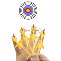 10PCS Catapult Launch Turkey Slingshot Chick Elastic Flying Finger Sticky Decompression Toy for Birthday Halloween Party Favors