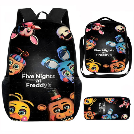 Game F-five N-nights at F-freddy's Child School Backpack with Lunch Bags ,Pencil Bags ,School Bags for Boys Girls XHOO3-TZ-0101-A6