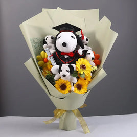 Snoopy Plush Bouquet Cute Doll Flower Puppy Graduation Gift B