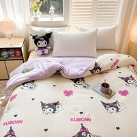 Sanrio Kawaii Hello Kitty Kuromi My melody Pochacco Cinnamoroll Cute Anime Quilt Kawaii Student Dormitory Quilt Set Holiday Gift Lusy Store