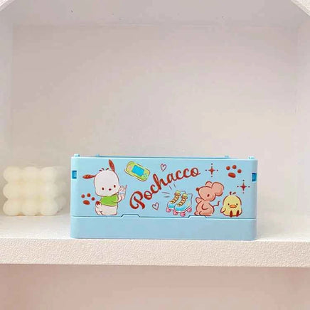 Sanrio Kawaii Hello Kitty My Melody Kuromi Cinnamoroll Desktop Storage Box Foldable Stackable Cosmetic Organizer Desktop Storage 10