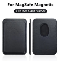 For Magsafe Magnetic Wallet Phone Case For iPhone 14 13 12 Pro Max Leather Card Holder Bag Black