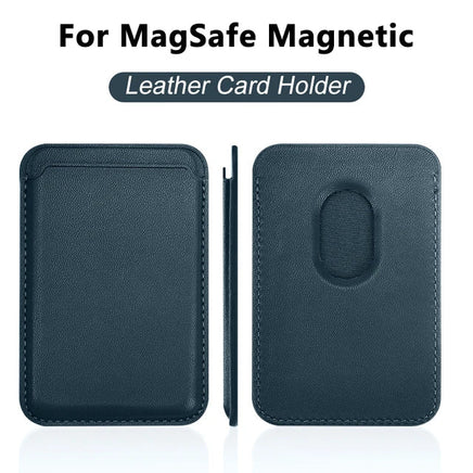 For Magsafe Magnetic Wallet Phone Case For iPhone 14 13 12 Pro Max Leather Card Holder Bag Navy Blue