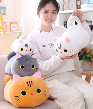 Lusy Store LLC Cute Soft Cat Plush Pillow Sofa Cushion Kawaii Plush Toy Stuffed Animal Gift Plush