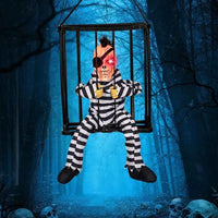 2025 April Fool's Day Prisoner Skull Ornament Induction Light Sound Electric Decoration Haunted House Holiday Party Prank Props tiaowenduyan