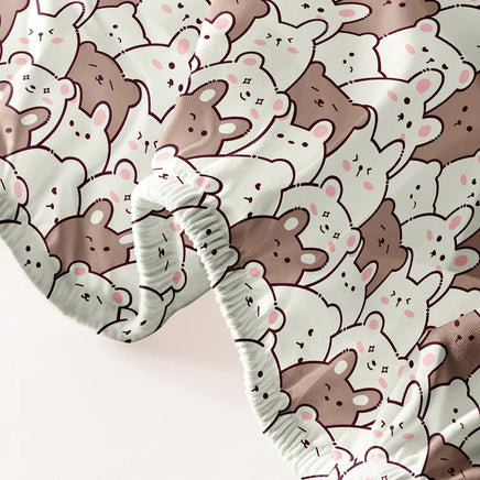 Lusy Store 1 Piece of M-bear Pattern Frosted Bedsheet, Bedroom Printed Bedspread, Bedding (Excluding Pillowcases) 