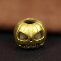 Halloween Pumpkin Skull Face Lantern EDC Brass Knife Beads DIY Woven Paracord Lanyard Pendants Outdoor Tool Hangings Accessories Gold Color