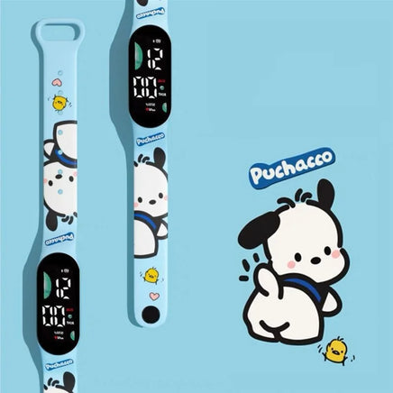 Latest Cartoon Watch Pochaco Cinnamoroll Electronic Watch Smart Bracelet Black Rice Anime Character Student Watch a002