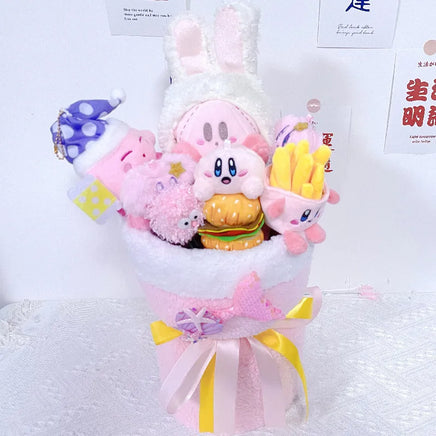 Pink Star Kirby Plush Bouquet Stuffed Plush Flower Bouquet Room Decor Girl Friend Birthday Gifts 40x26cm