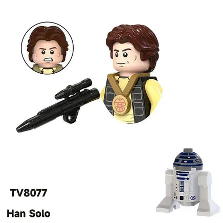 Star Wars Mandalorian Mini Robot Figure Toy - Han Solo, C-3PO, Leia, Darth Vader, Boba Fett Blocks TV8077