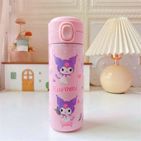 Sanrio Hello Kitty Kuromi Melody Cartoon Stainless Bounce Cup Creative Trending Student Water Bottle Large Capacity Thermos Cup 7 420ML