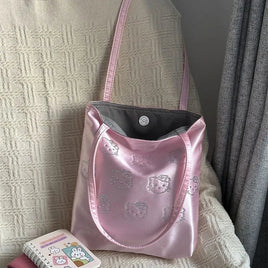 Hello Kitty Kawaii Shoulder Bag Advanced Silk Korean Diagonal Outdoor Travel Cross Bags Hot Fix Sparkling Storag Gifts for Girls