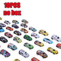 New Mini Alloy Car Model Set with Storage Box for Boys 10pcs no box