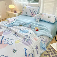Hello Kitty Kawaii Summer Quilt Anime Cartoon Bedding Quilt Cover Student Bedding Soft Microfiber Bedspread Lightweight Coverlet Lusy Store