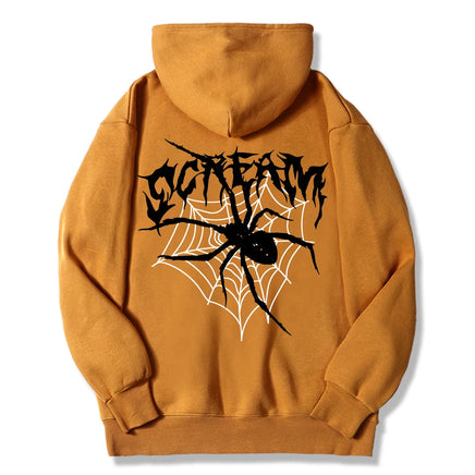 Scream Spiders & Cobwebs Women Hoodies Harajuku Oversize Hoody Fashion Loose Clothing Comfortable Khaki