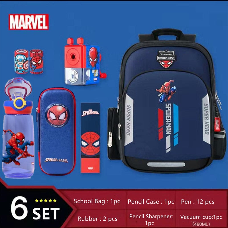 Spiderman Backpack New School Bags For Boys Primary Student Shoulder Grade 1-3 Mochilas B106