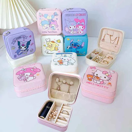 Kuromi Cinnamoroll Cartoon Jewelry Storage Box - Travel PU Organizer