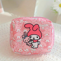 [Licensed] Sanrio Hello Kitty Cinnamoroll Kuromi Cartoon Girl Sanitary Napkin Storage Bag MakeUp Bag Coin Purse Card Holder Bag 1 piece Melody