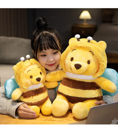 Lusy Store LLC 50cm Bee Winnie The Pooh Plush Toys Pillow Kawaii Anime Bear Stuffed Doll Toys For Gifts Plush