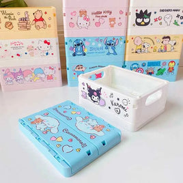 Sanrio Kawaii Hello Kitty My Melody Kuromi Cinnamoroll Desktop Storage Box Foldable Stackable Cosmetic Organizer Desktop Storage