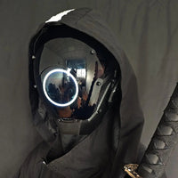 JAUPTO Punk Mask Cosplay for Men, LED Round Light Mask for Women Cosplay Halloween Fit Party Music Festival Accessories