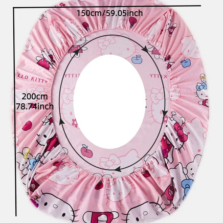 Hello Kitty Fitted Sheets Mattress Protector Anti-slip Fitted Sheets Kawaii Girl Bedding