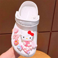 Sanrio Hello Kitty Kuromi Cinnamoroll Sneakers Buckle Set Melody LED Decorations Accessories for Slides Sandals Clogs Gifts