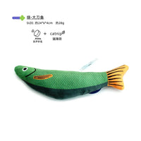 Cat Toy Catnip 3D Simulation Fish Saury Goldfish Kitten Toys Pillowfish Interactive Sounding Cat Chew Bite Plush Toy Cat Supply Fish 10